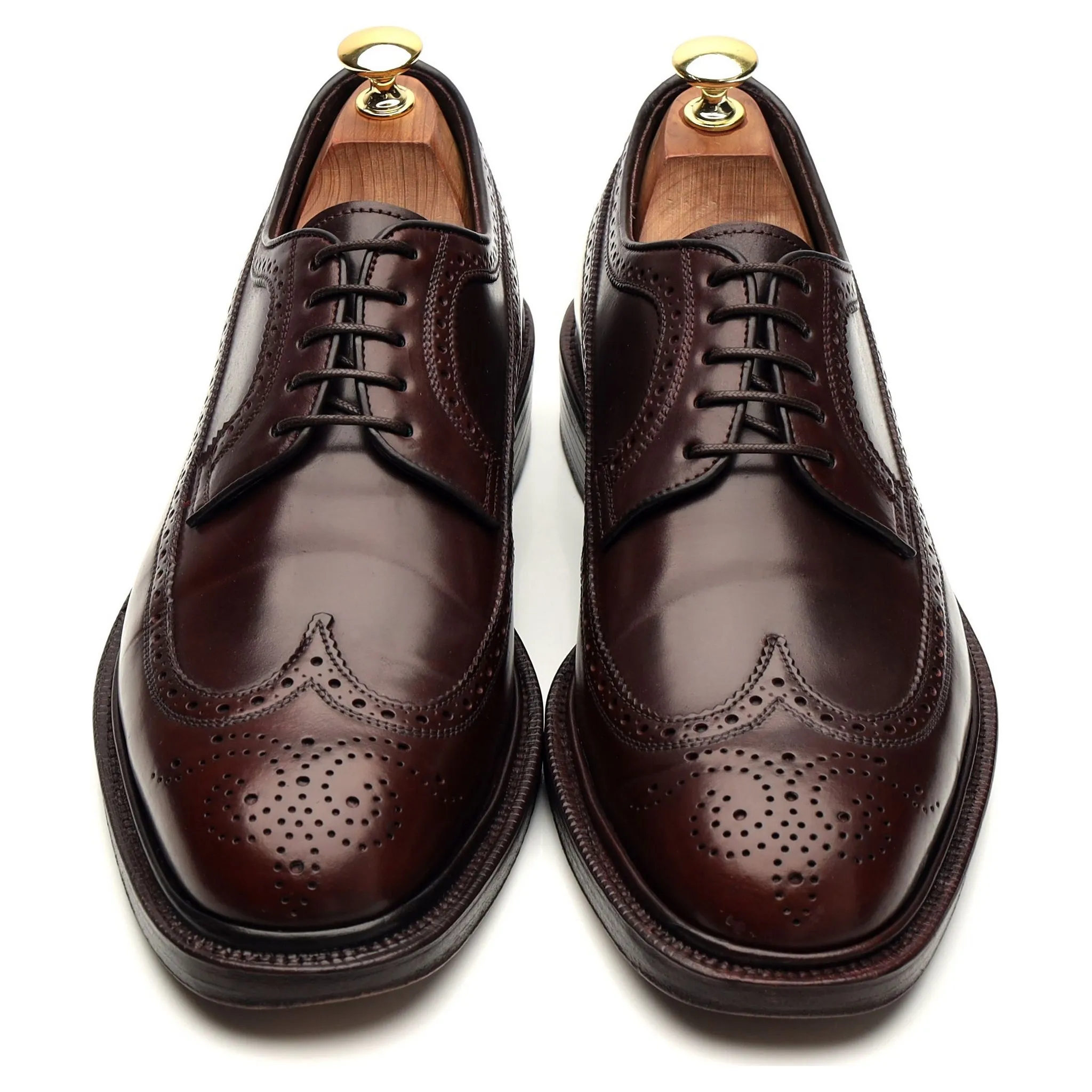 '532' Burgundy Cordovan Leather Derby Brogues UK 8 EE