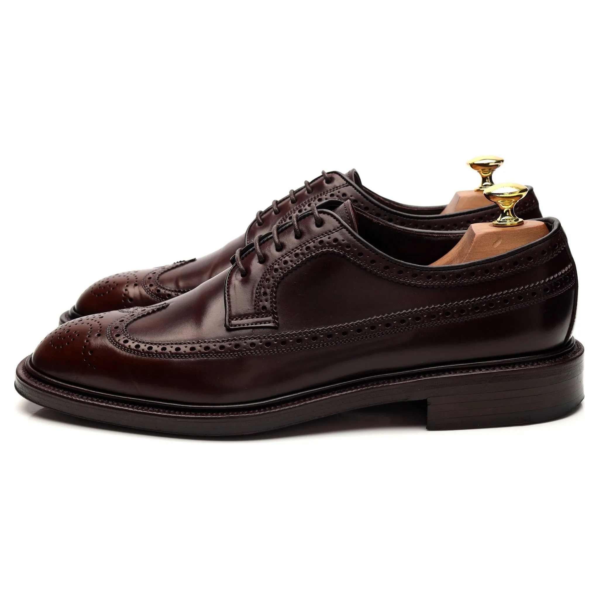 '532' Burgundy Cordovan Leather Derby Brogues UK 8 EE