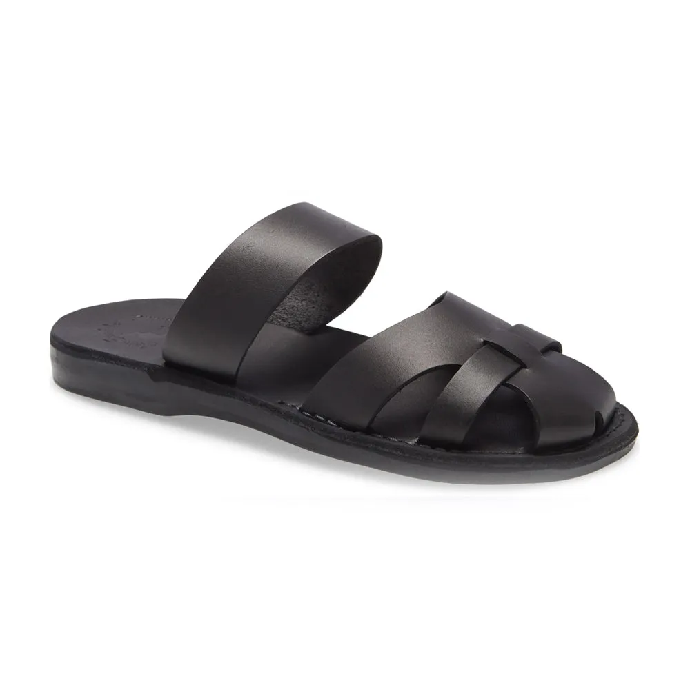 Adino - Leather Closed Toe Sandal | Black