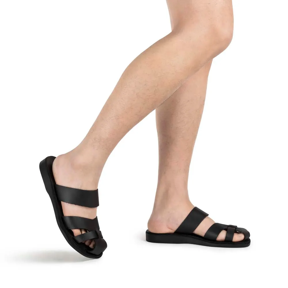 Adino - Leather Closed Toe Sandal | Black