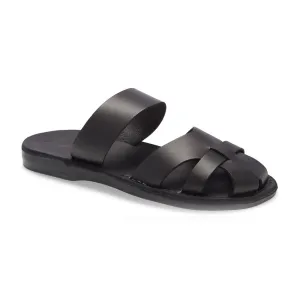 Adino - Leather Closed Toe Sandal | Black