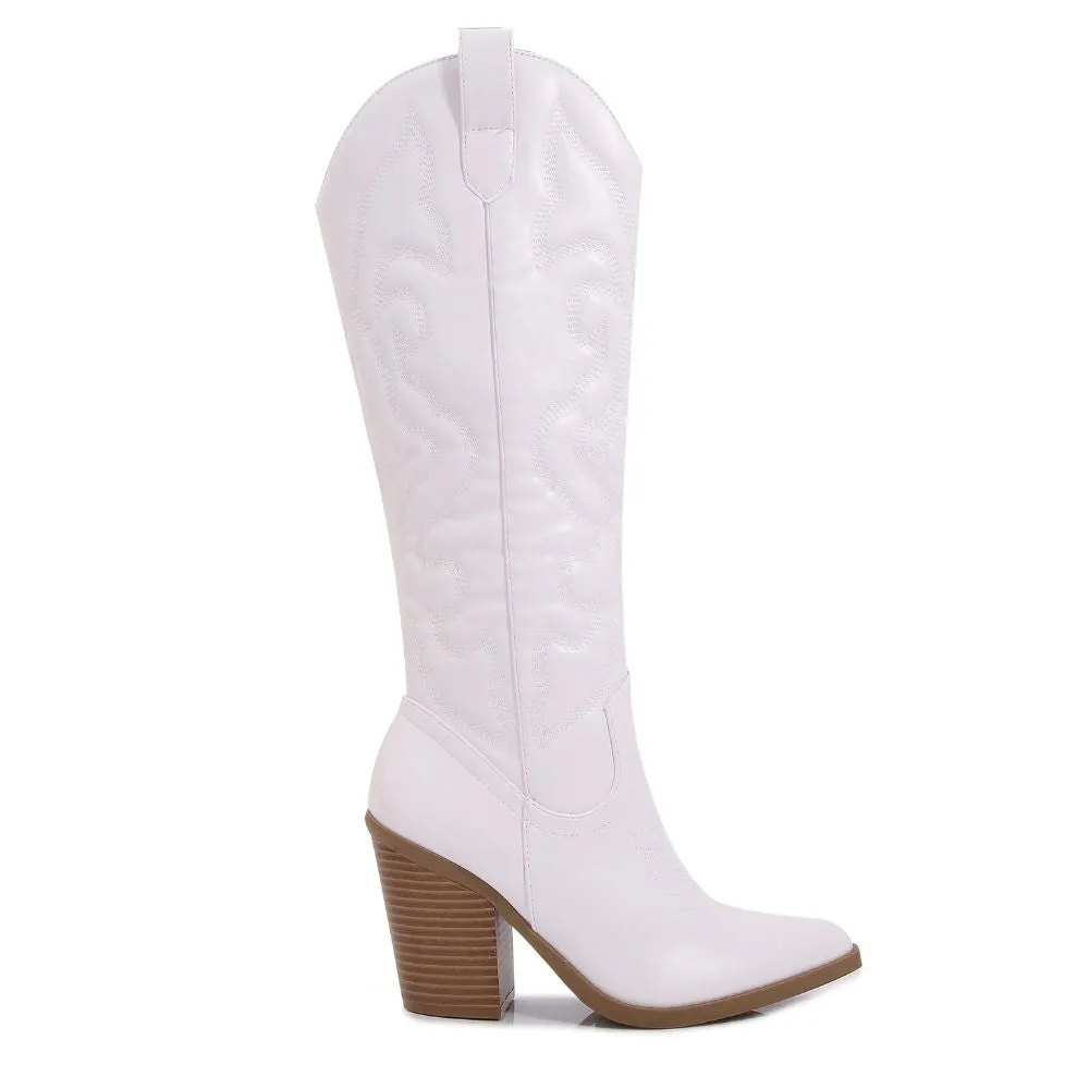 Arizona Faux Leather Cowboy Western Boots