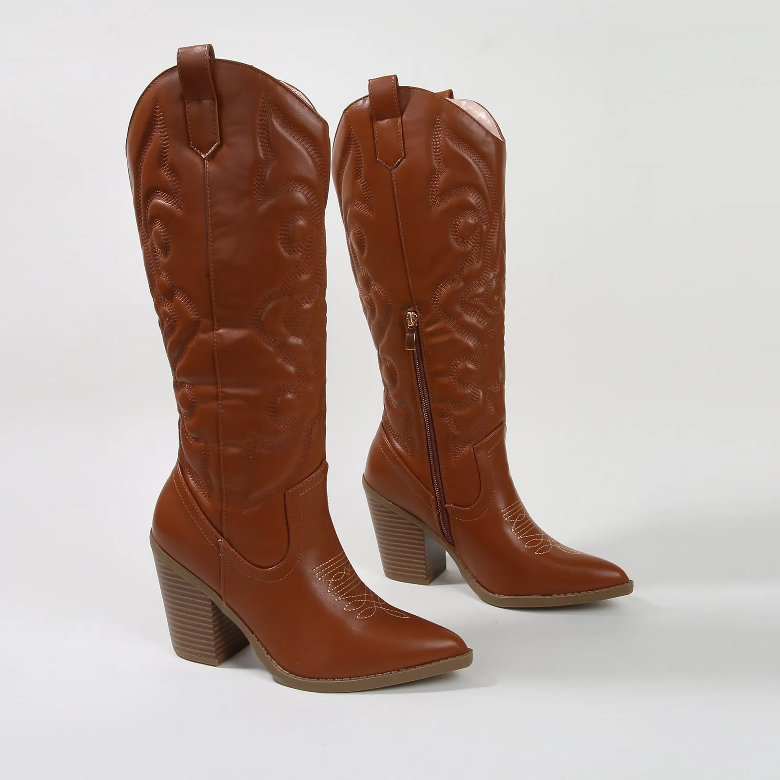 Arizona Faux Leather Cowboy Western Boots