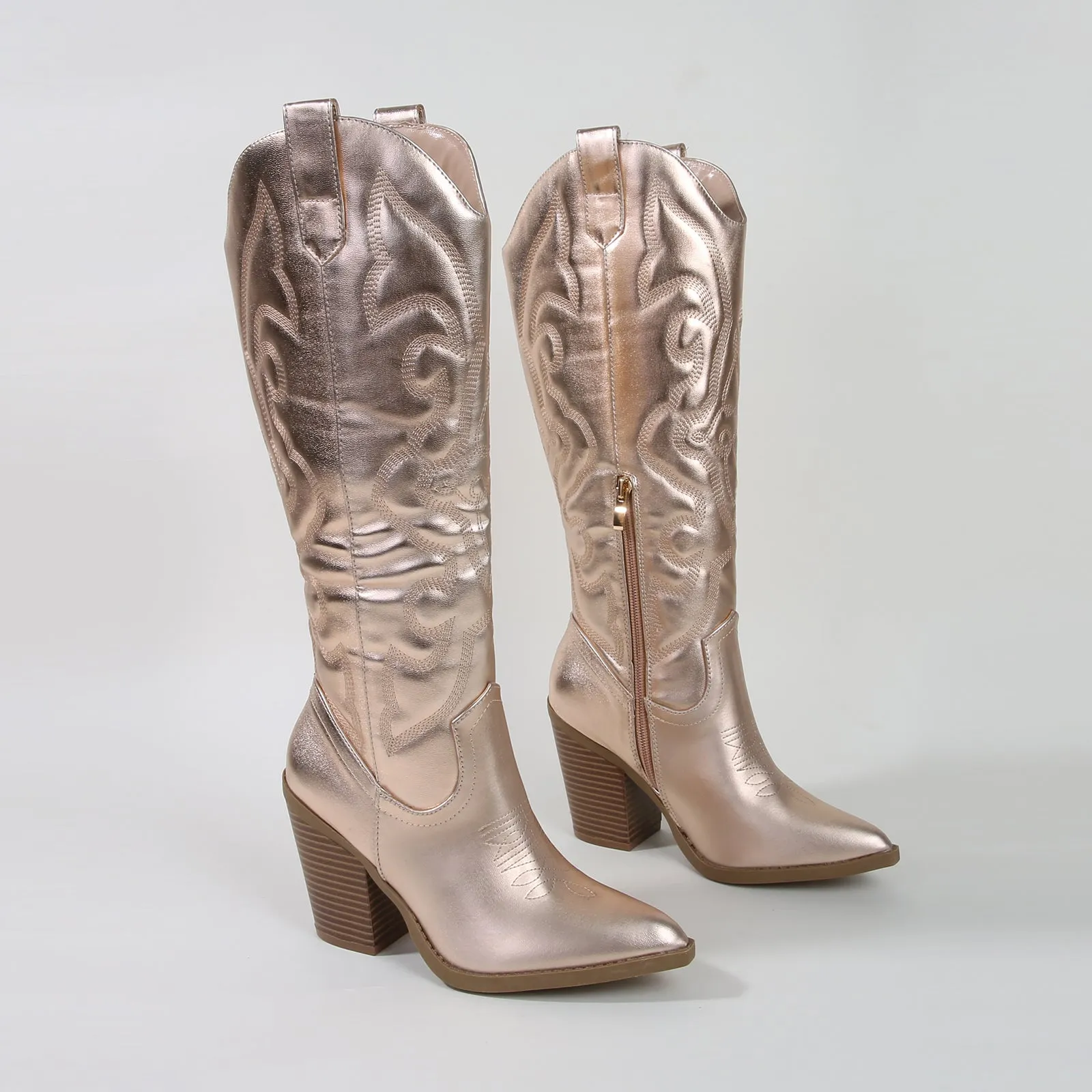 Arizona Faux Leather Cowboy Western Boots