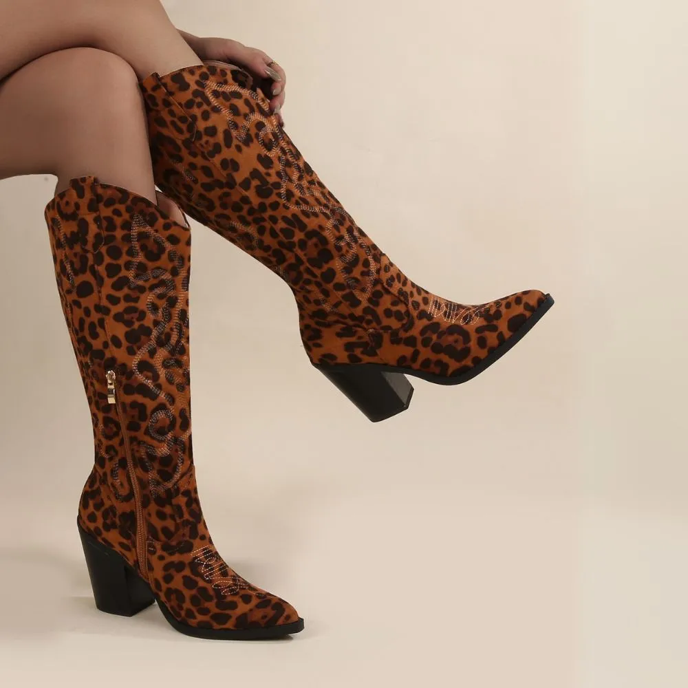 Arizona Faux Leather Cowboy Western Boots