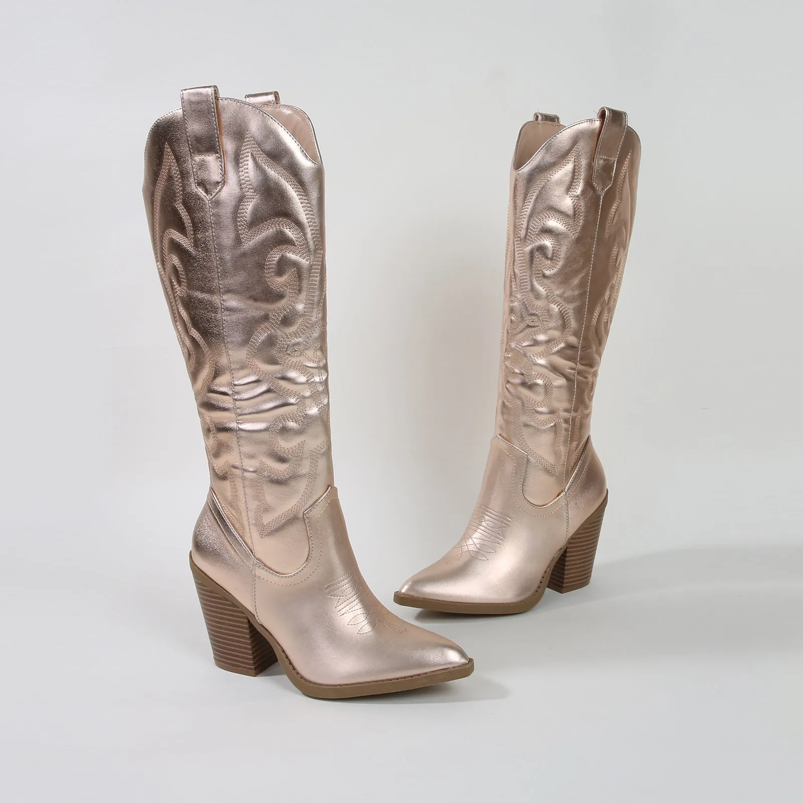 Arizona Faux Leather Cowboy Western Boots