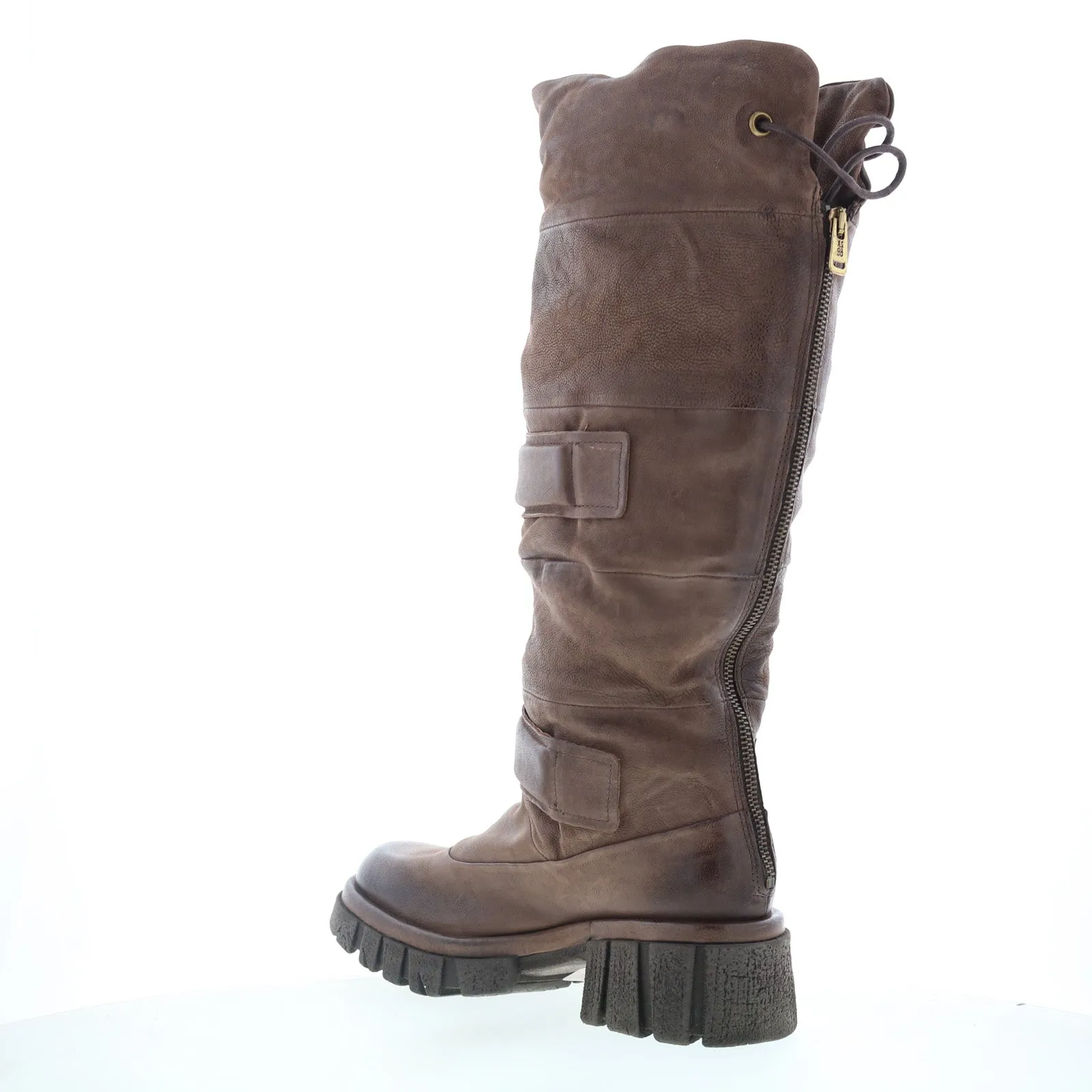 A.S. 98 Halpert Womens Brown Leather Zipper Knee High Boots