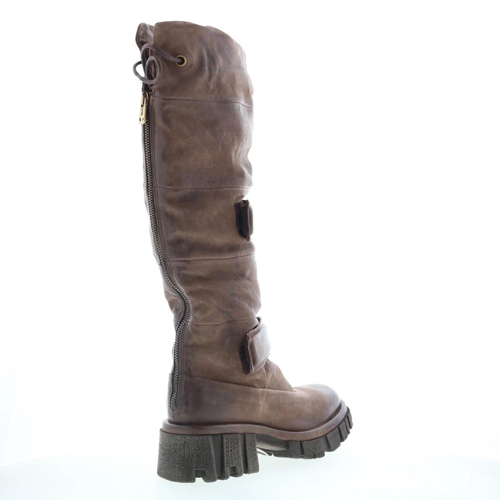 A.S. 98 Halpert Womens Brown Leather Zipper Knee High Boots