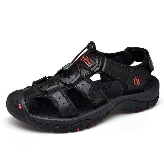 BAOLUMA Mens Black Sandals