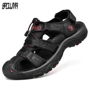BAOLUMA Mens Black Sandals