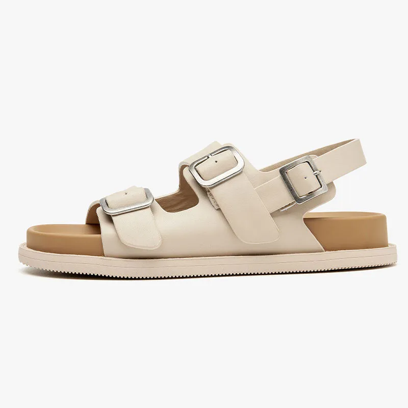 BeauToday Women's Leisure Leather Buckle Sandals with Arch Support for Summer