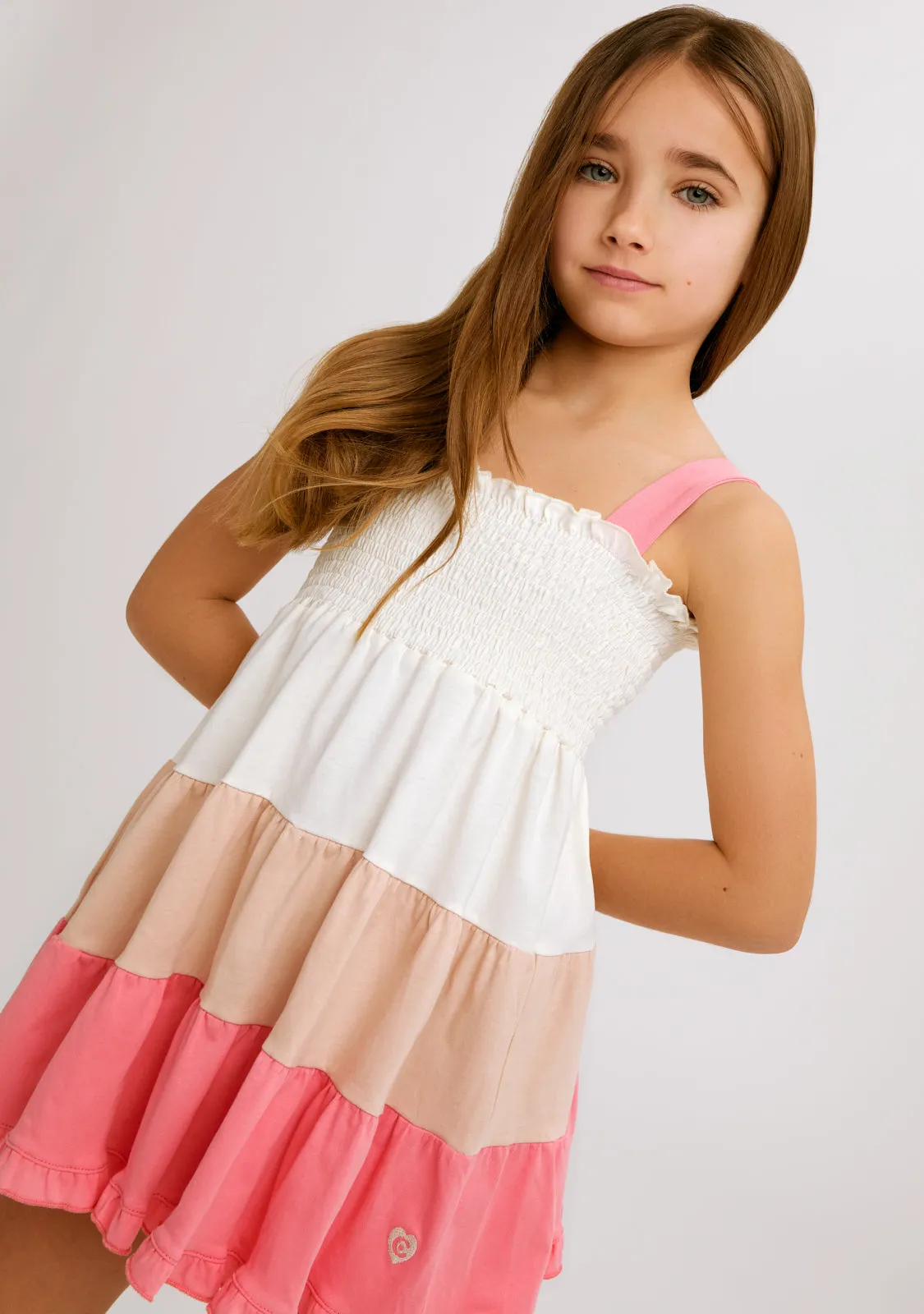 Beige Block Dress