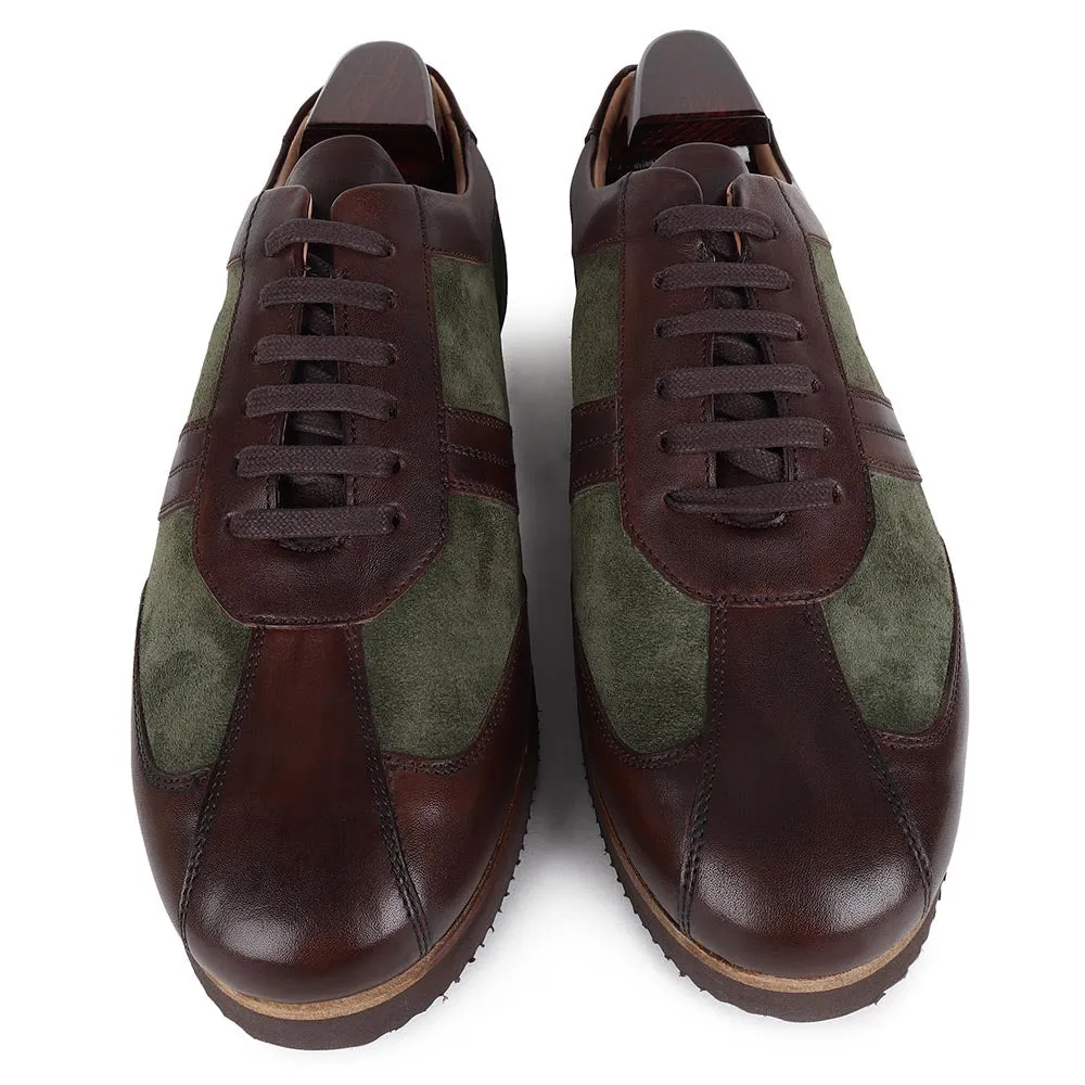 Brown   Olive Green Suede Classic Lightweight Sneakers