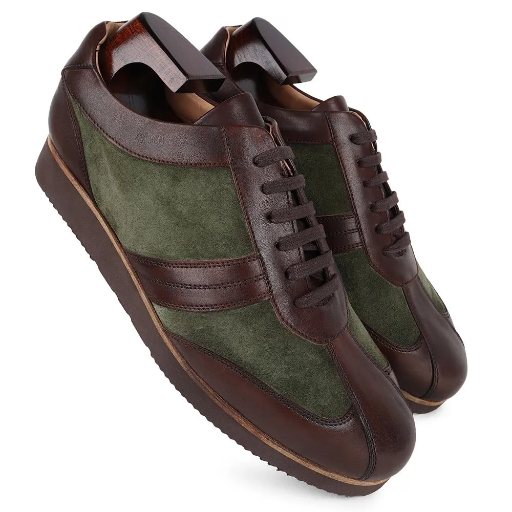 Brown   Olive Green Suede Classic Lightweight Sneakers