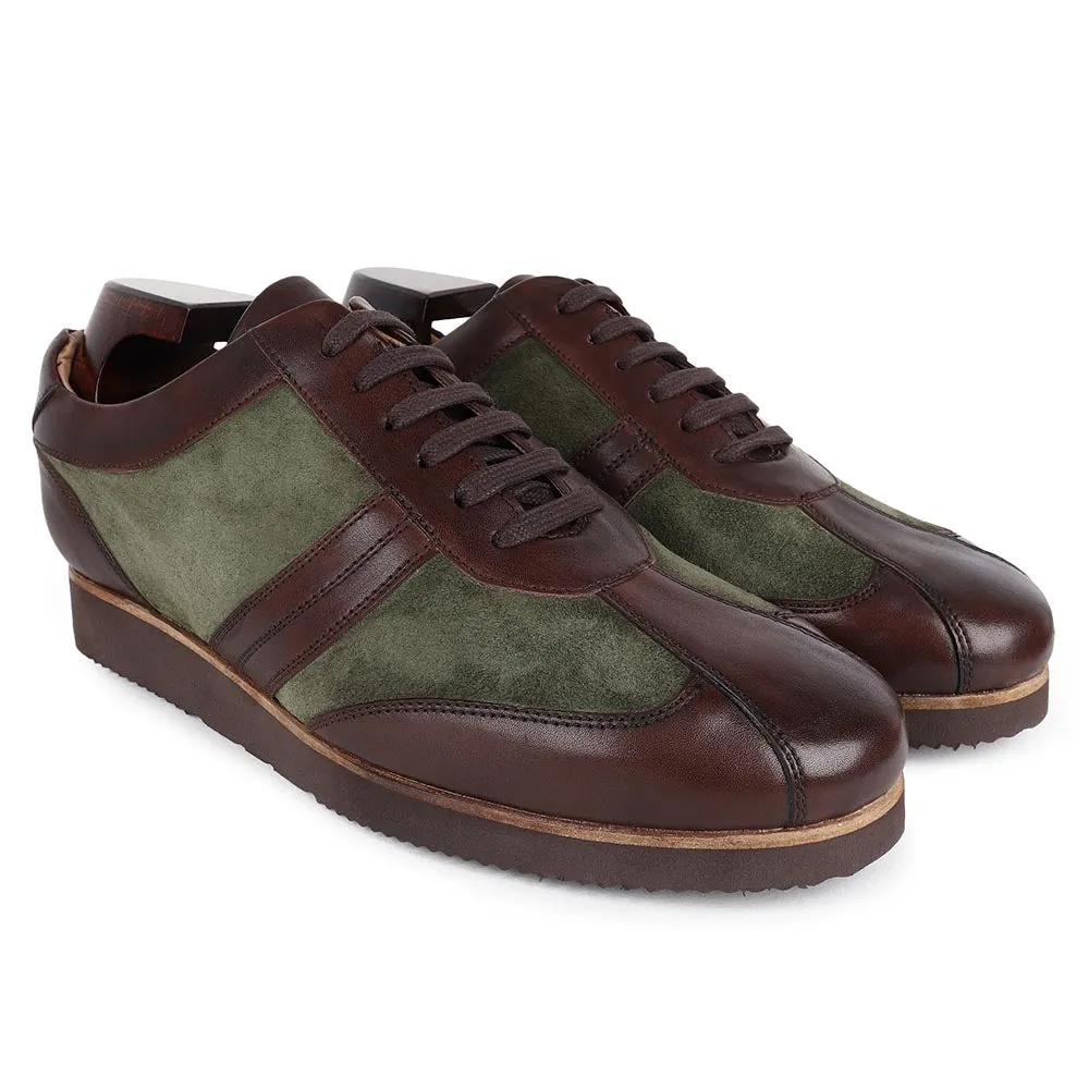 Brown   Olive Green Suede Classic Lightweight Sneakers