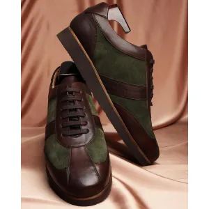 Brown   Olive Green Suede Classic Lightweight Sneakers