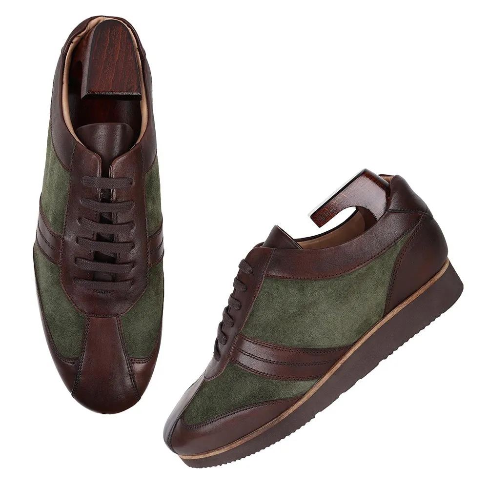 Brown   Olive Green Suede Classic Lightweight Sneakers