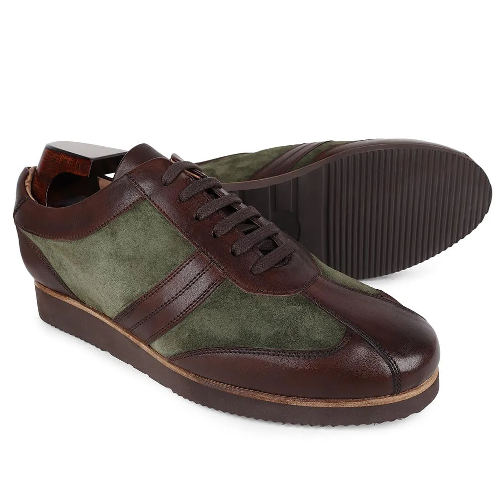 Brown   Olive Green Suede Classic Lightweight Sneakers