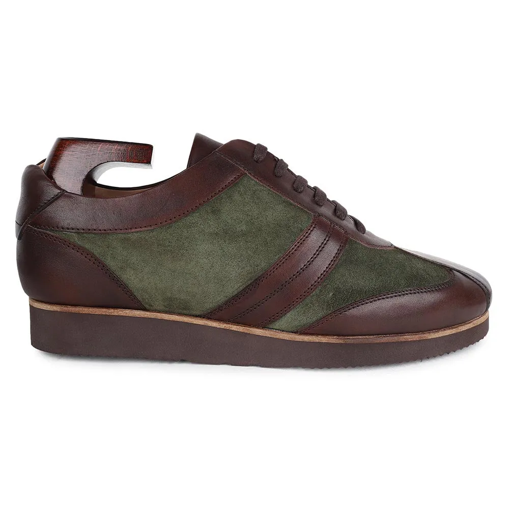 Brown   Olive Green Suede Classic Lightweight Sneakers