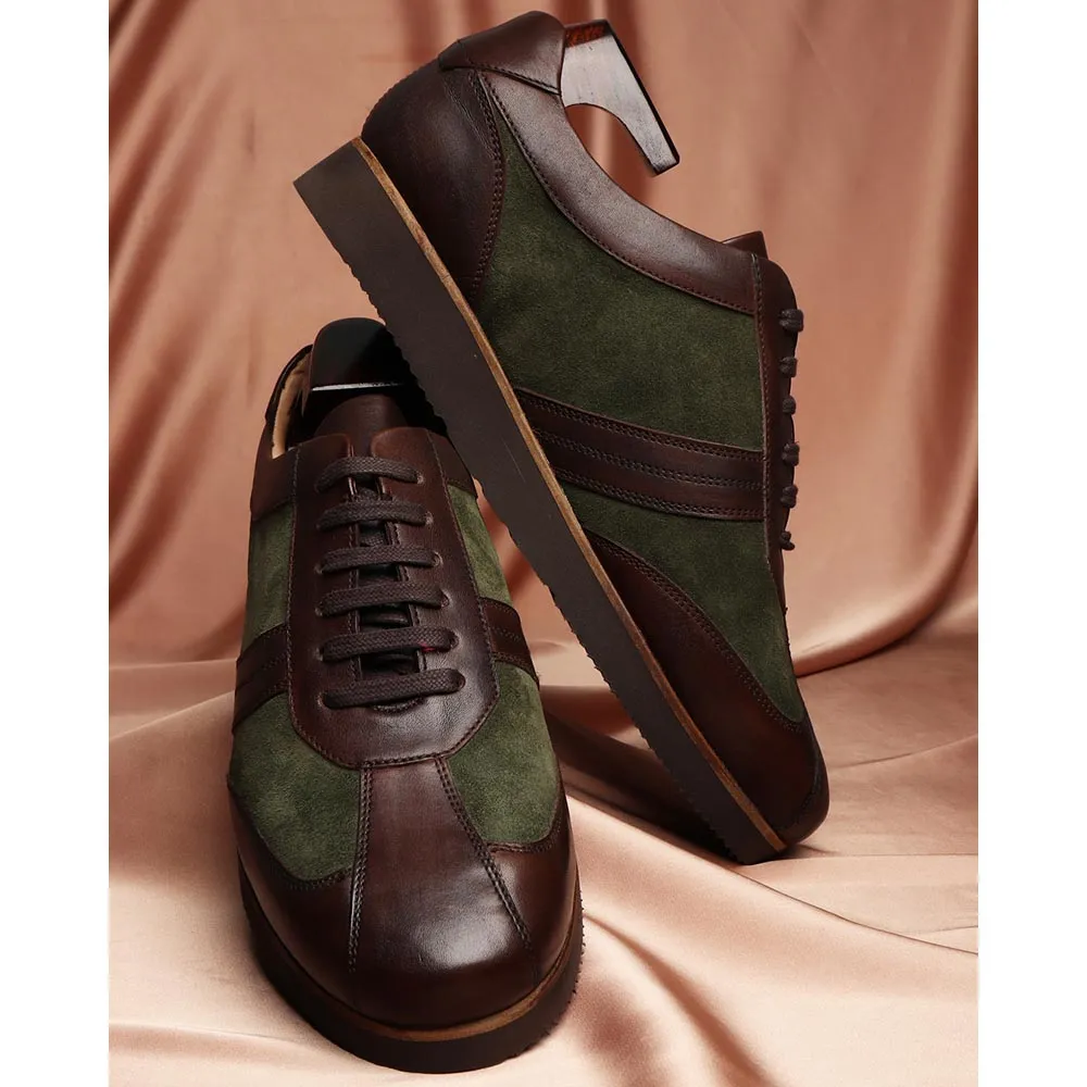 Brown   Olive Green Suede Classic Lightweight Sneakers