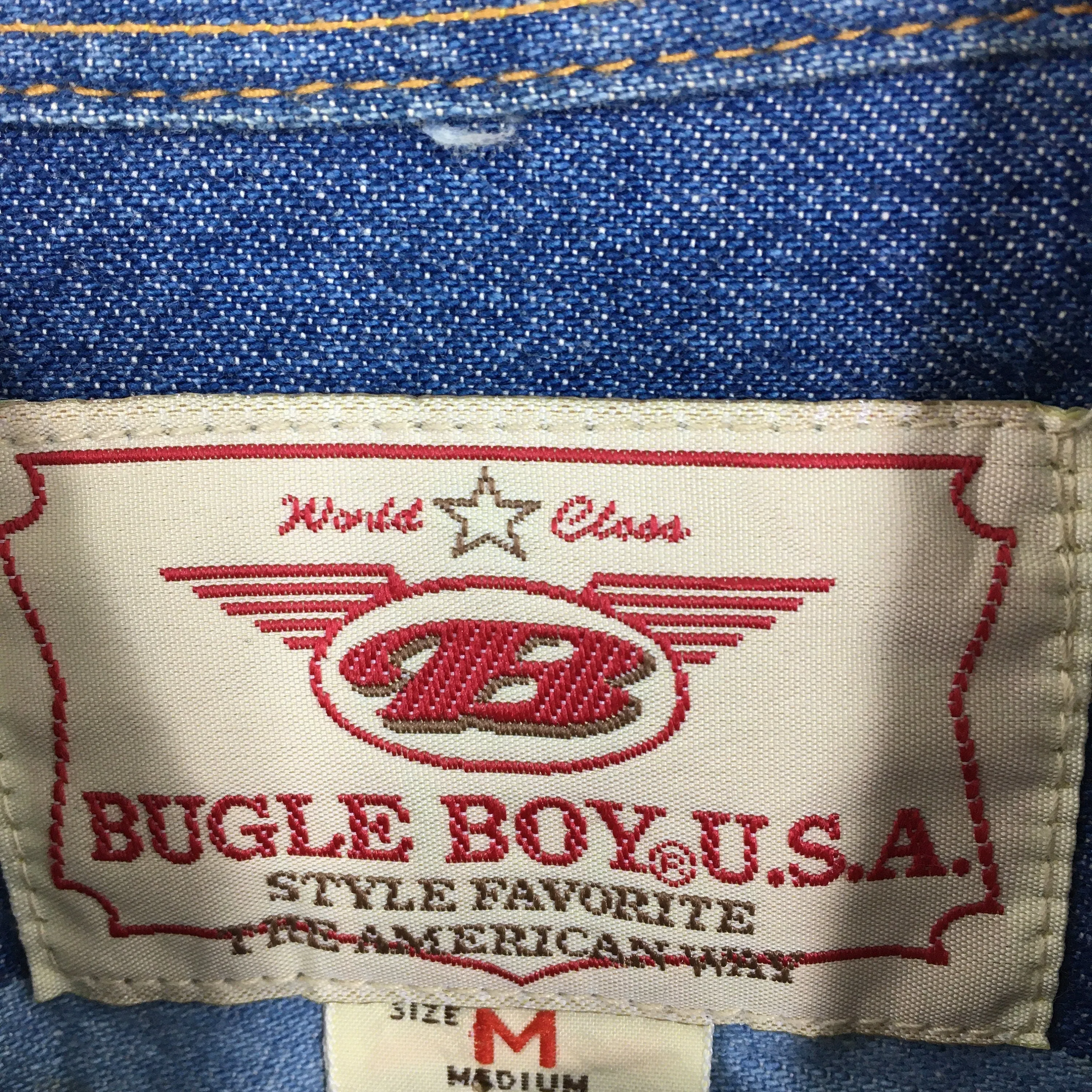 Bugle Boy Blue Denim Stripes Oxfords Shirt Medium