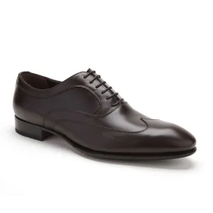 Caporicci 9919 Men's Luxury Italian Designer Shoes Brown Calf-Skin Leather Wingtip Oxfords (CAP1033)