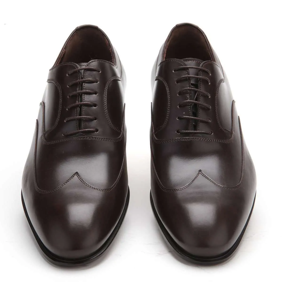 Caporicci 9919 Men's Luxury Italian Designer Shoes Brown Calf-Skin Leather Wingtip Oxfords (CAP1033)