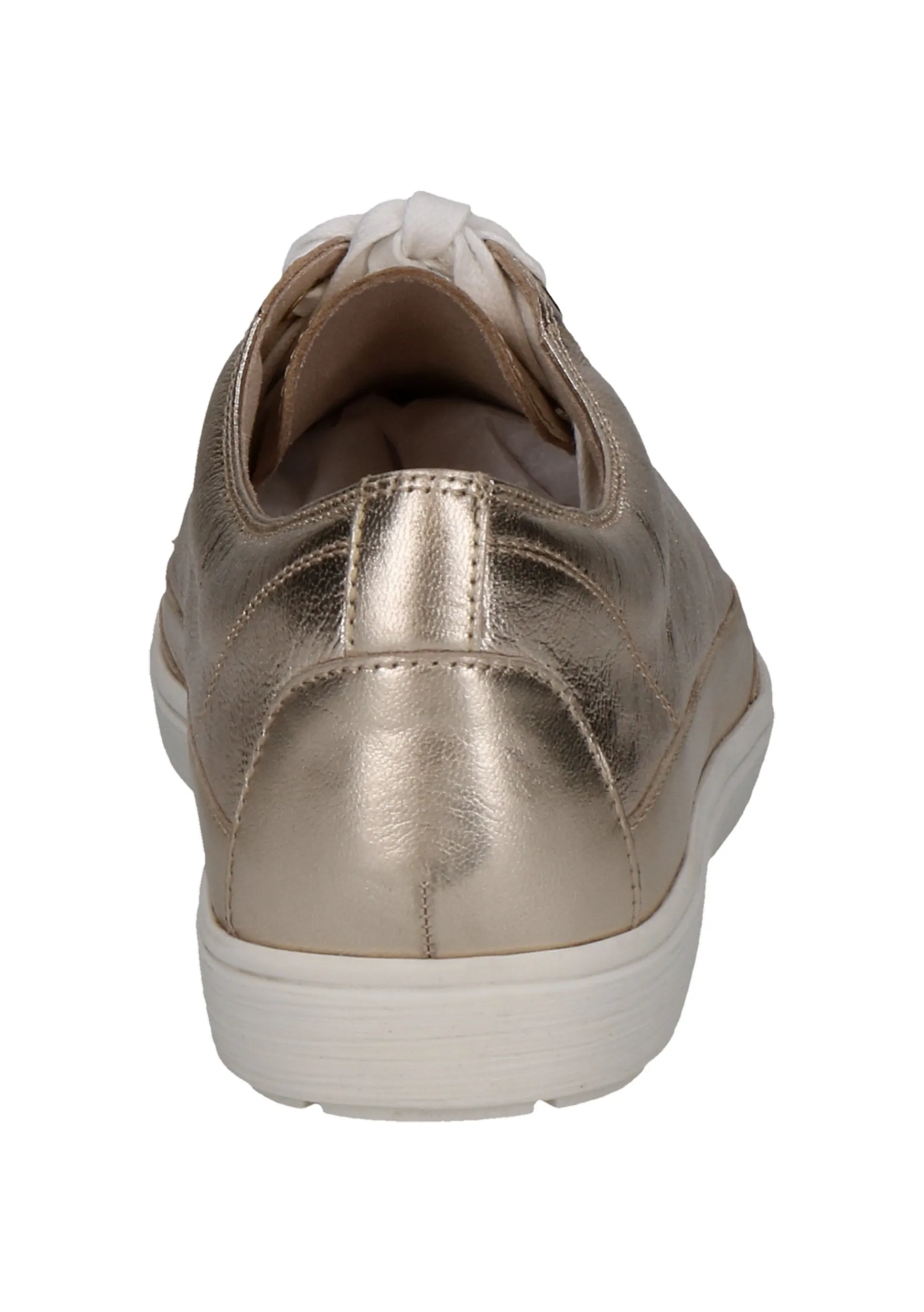 Caprice Ladies Metallic Leather Lace Up Sneaker