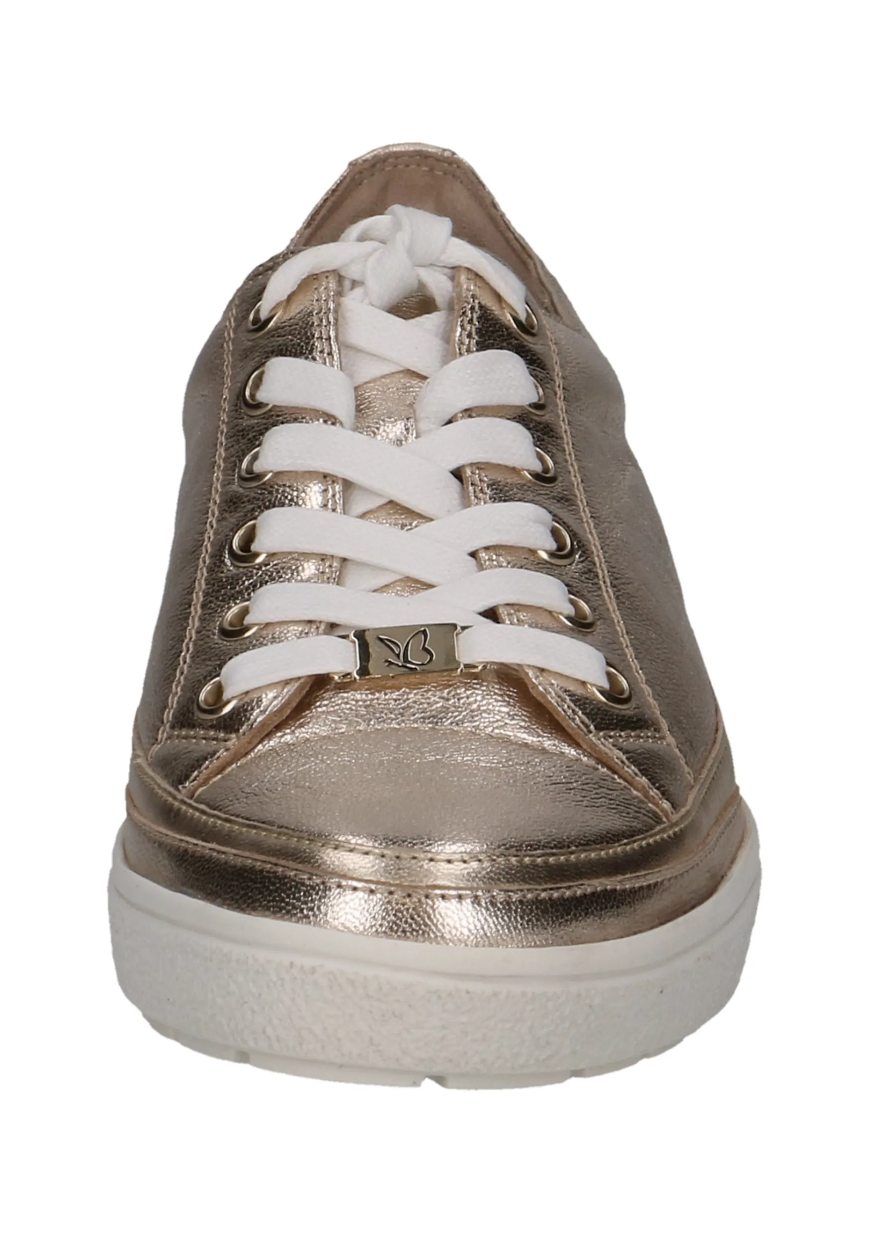 Caprice Ladies Metallic Leather Lace Up Sneaker