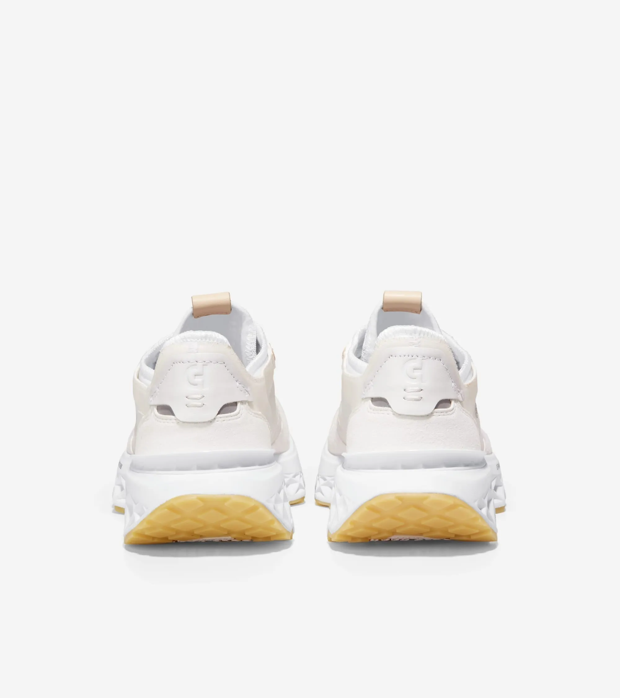 Cole Haan 5.ZeroGrand Embrostitch Runner White/White Sand Lace Up Sneakers