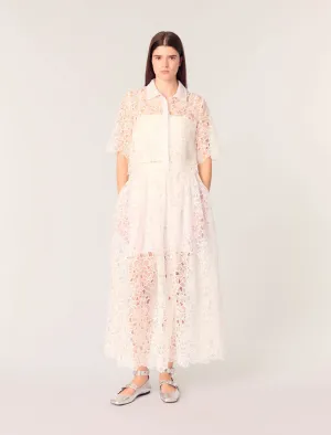 Cropped floral guipure shirt