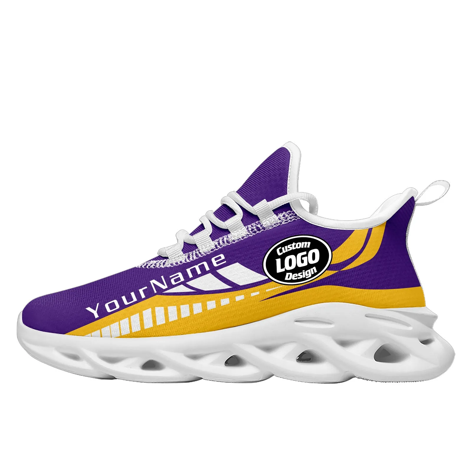 Custom Purple Yellow Minnesota Maxsoul Shoes Personalized Sneaker FN003-D020325-17