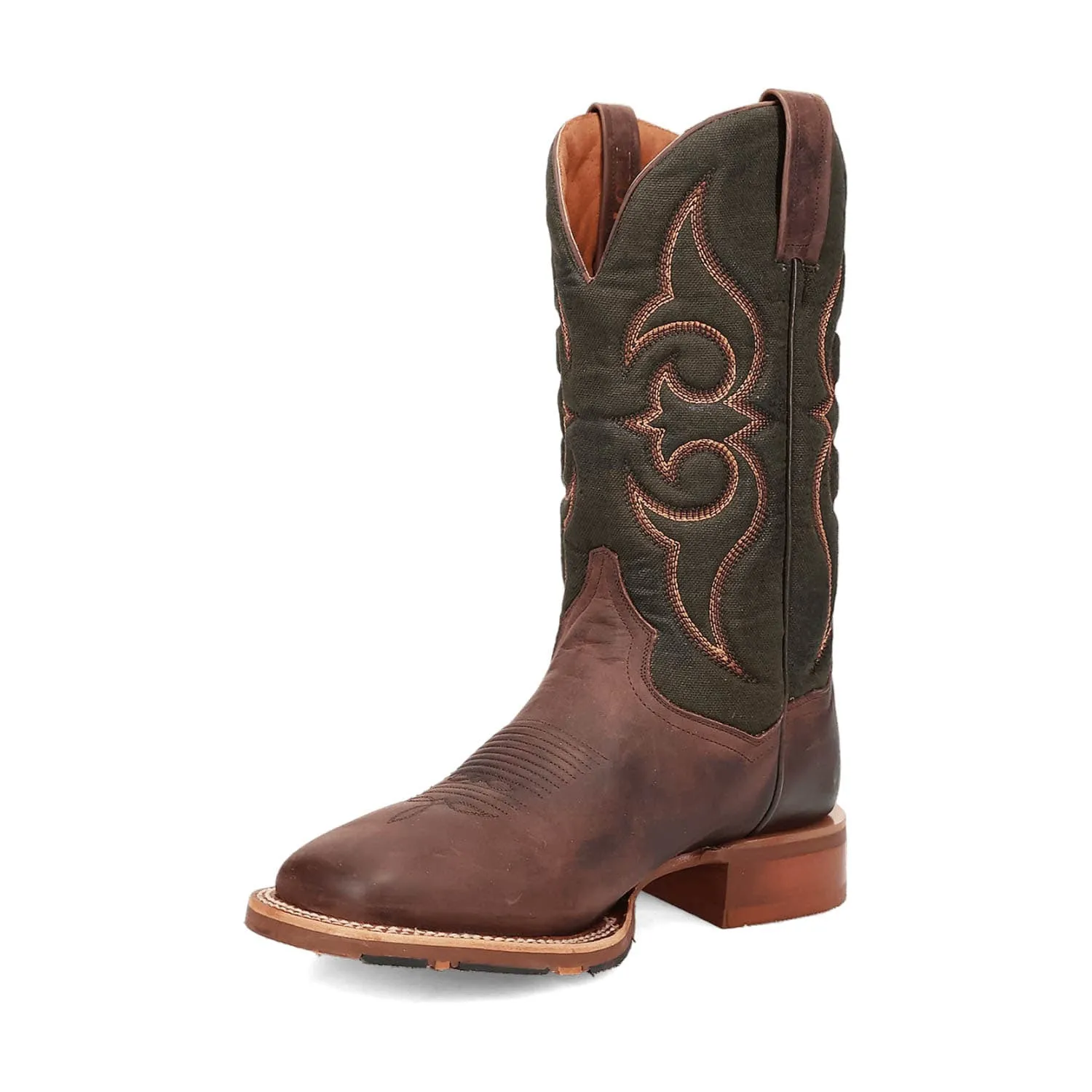 Dan Post Mens Jenks Brown/Green Leather Cowboy Boots