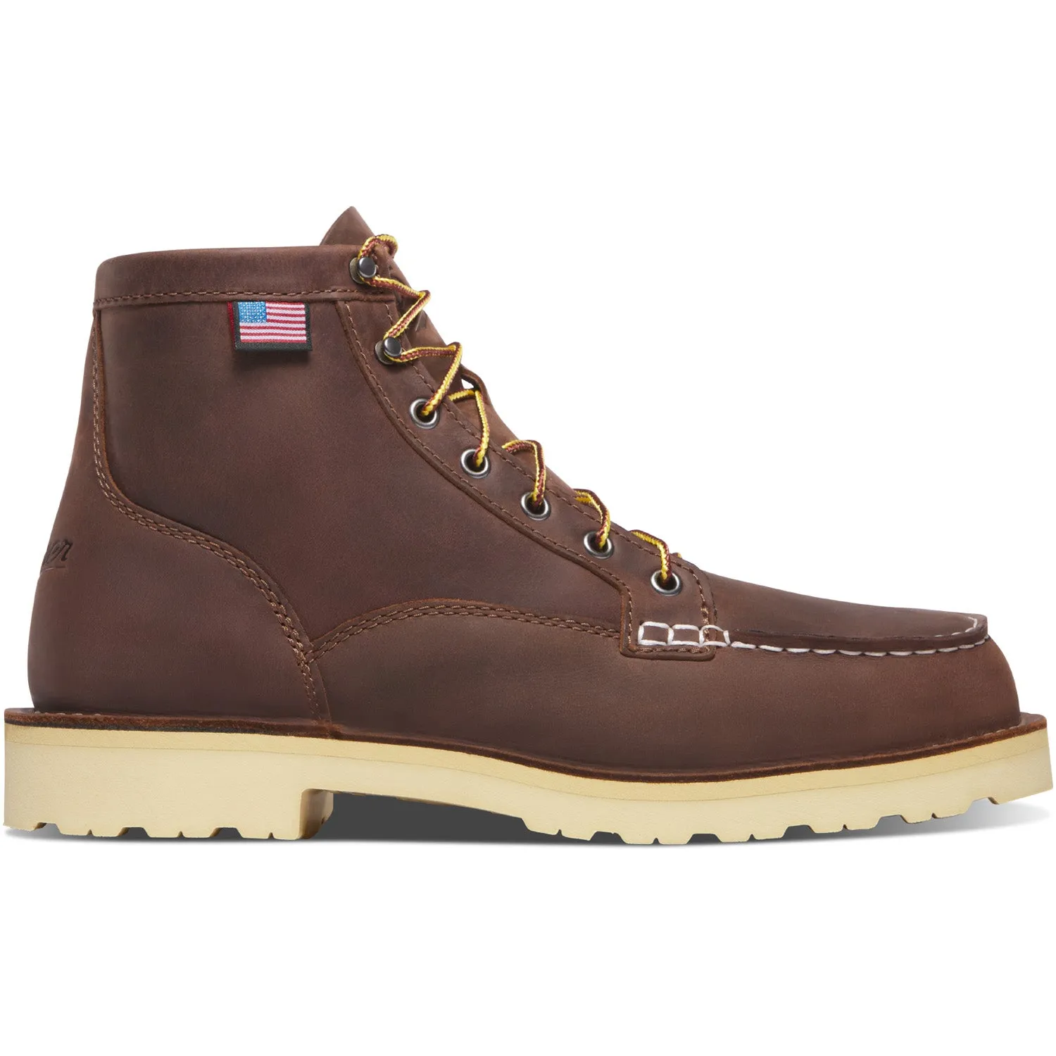 Danner Mens Bull Run Moc Toe Heel ST Brown Leather Work Boots