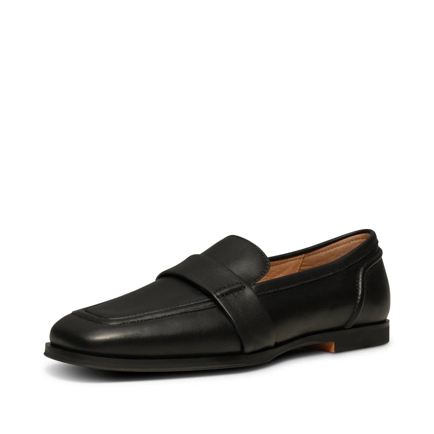 Erika saddle loafer leather - BLACK