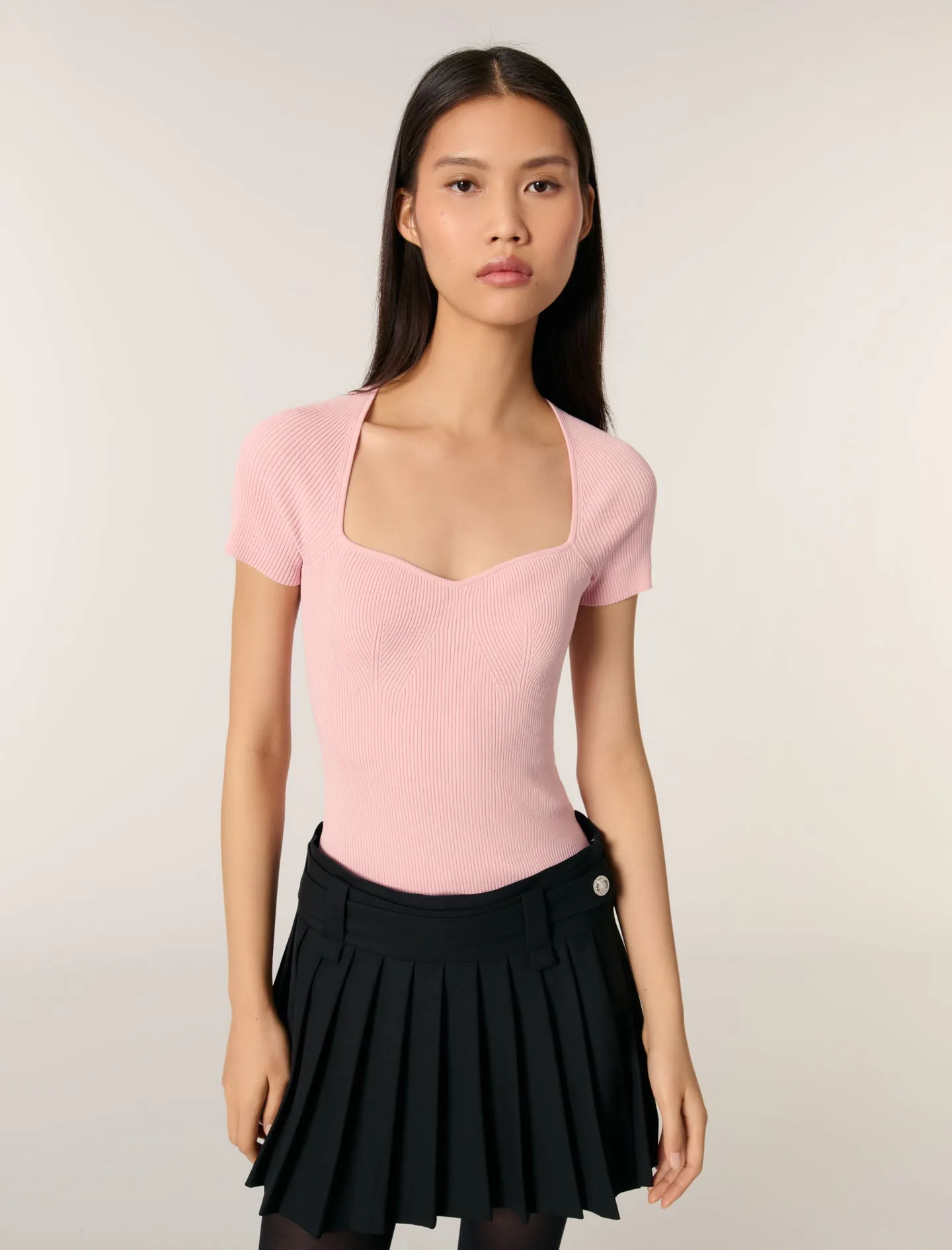 Fine ribbed t-shirt