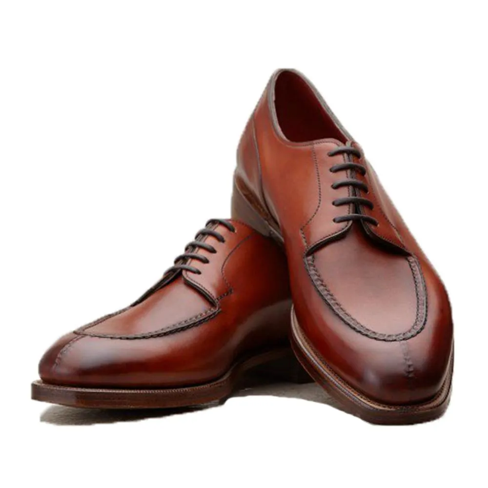 Flat Feet Shoes - Fire Tan Leather Hamlet Derby Shoes with Arch Support