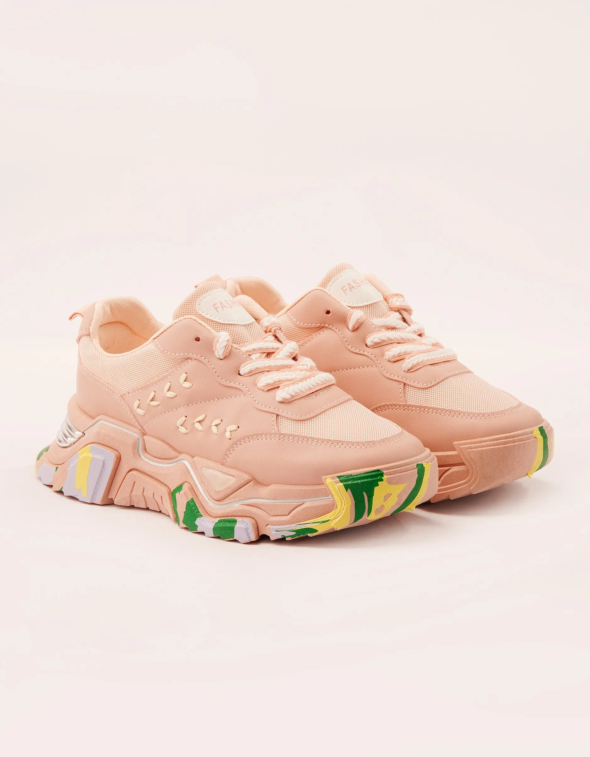 Fusion Dynamics Pink Chunky Sneakers