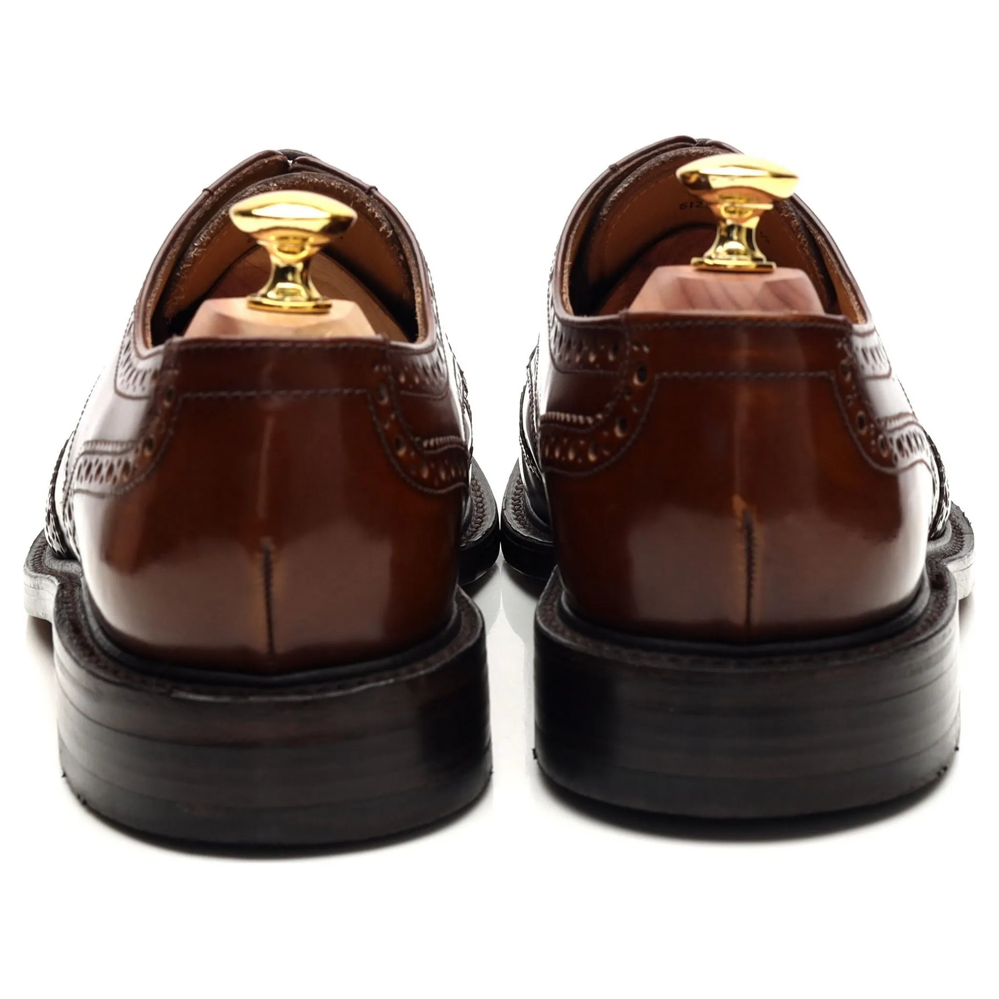 'Hoxton' Tan Brown Leather Derby Brogues UK 7.5 F