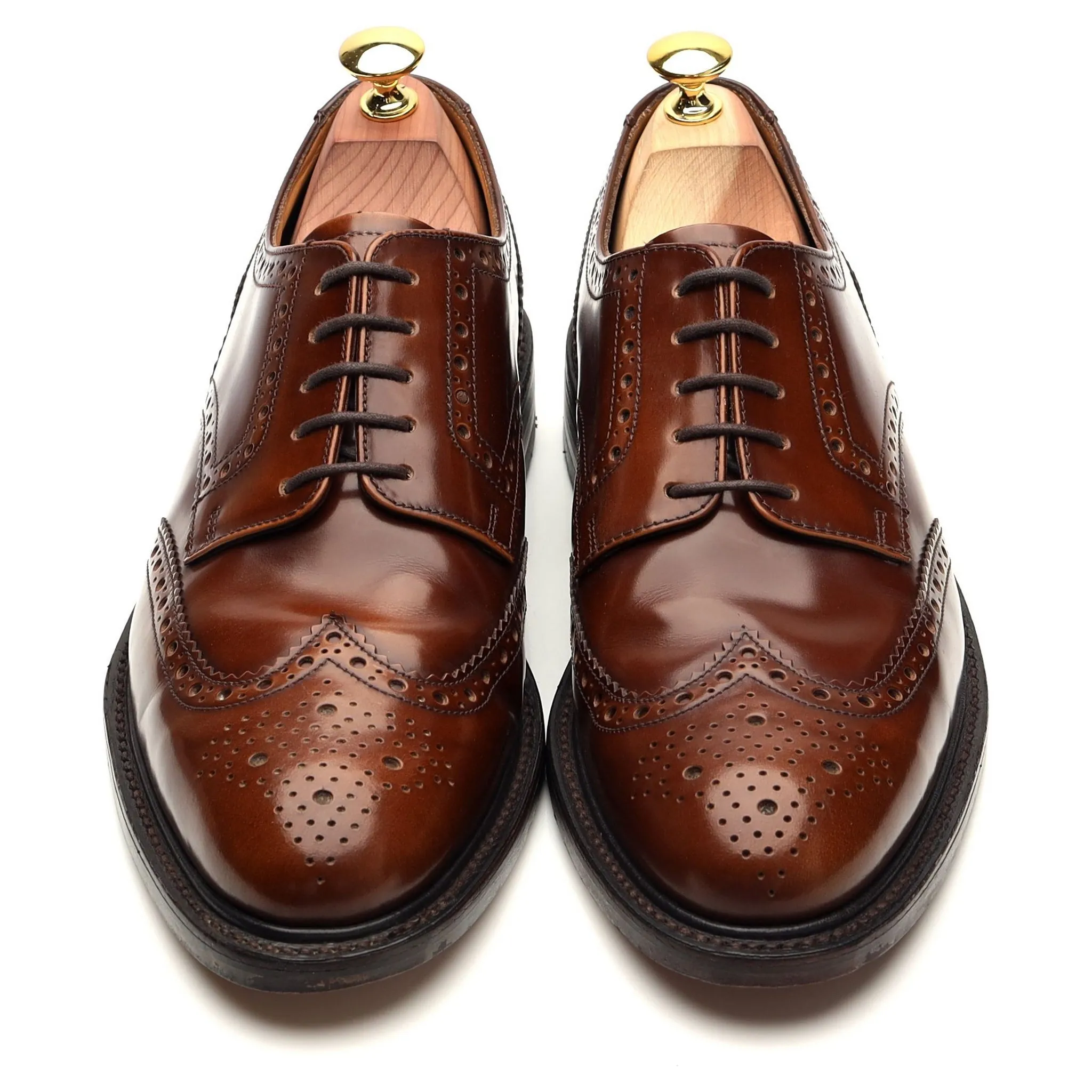 'Hoxton' Tan Brown Leather Derby Brogues UK 7.5 F