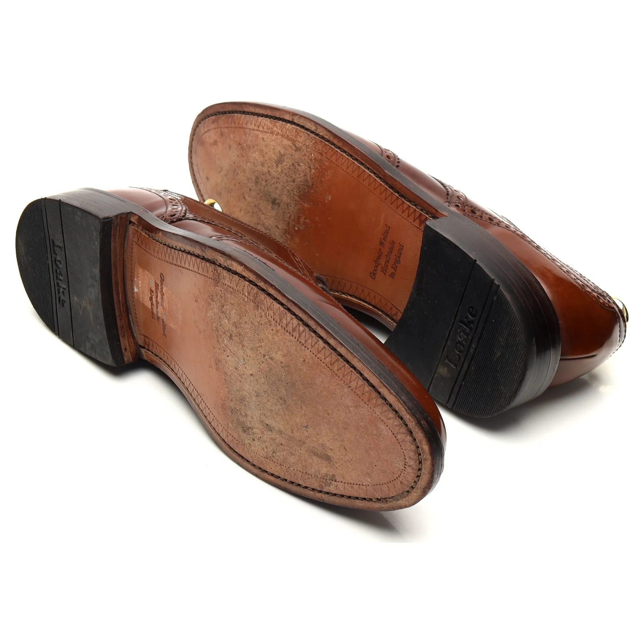 'Hoxton' Tan Brown Leather Derby Brogues UK 7.5 F