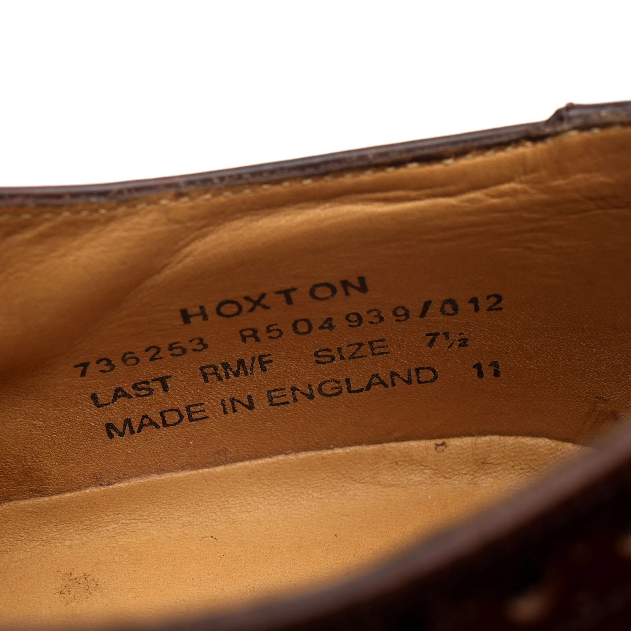 'Hoxton' Tan Brown Leather Derby Brogues UK 7.5 F