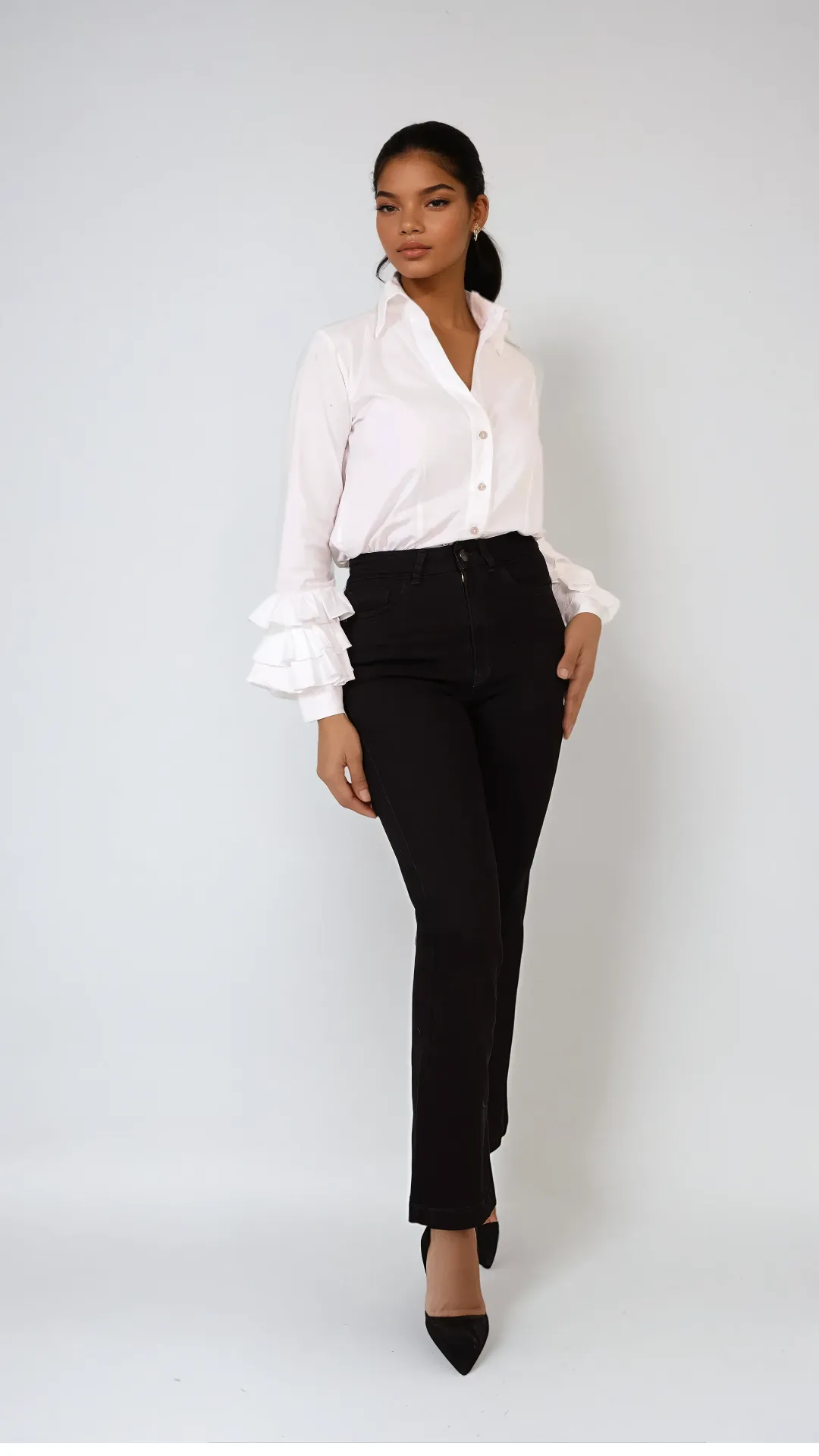 ISABEL In Black Straight Leg Jeans