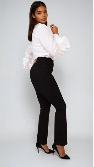ISABEL In Black Straight Leg Jeans