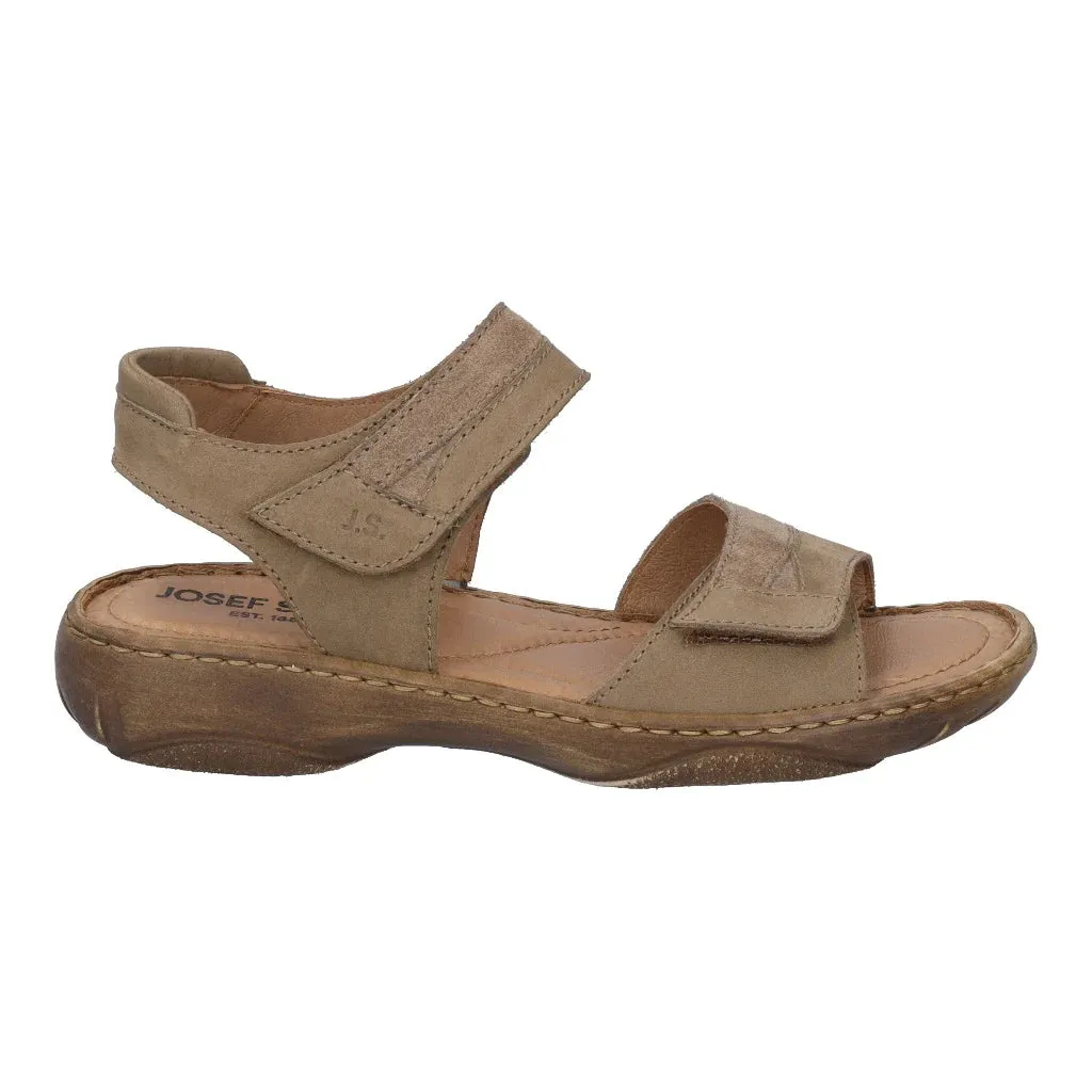 Josef Seibel Women's Debra 19 Leather Adjustable Sandals Beige