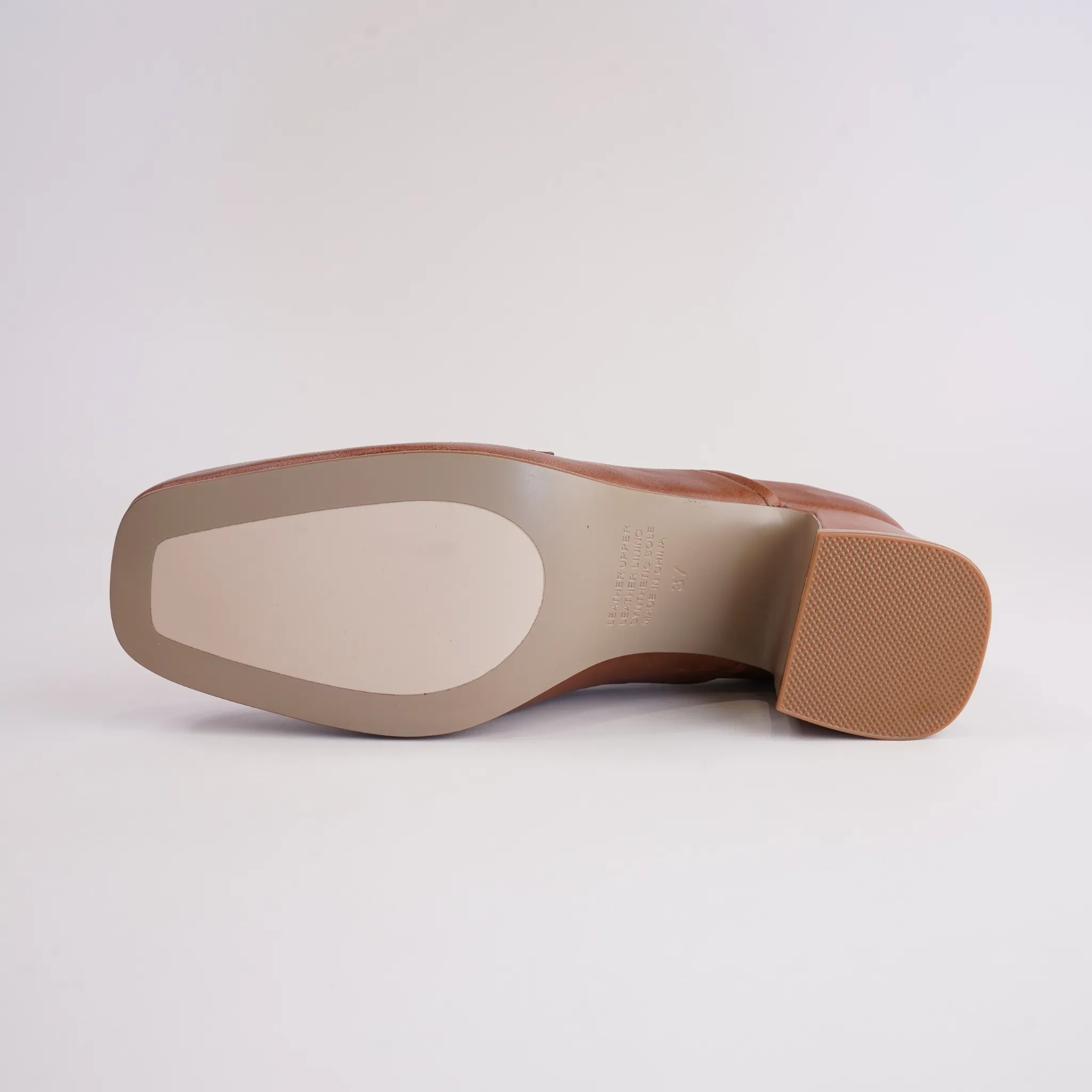 Kendill Dark Rum Leather Heeled Loafers