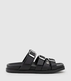 KLOVER Multi-Strap Buckle Slide in Black