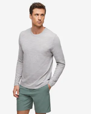 Long Sleeve Slub Crew Neck - Alloy Grey