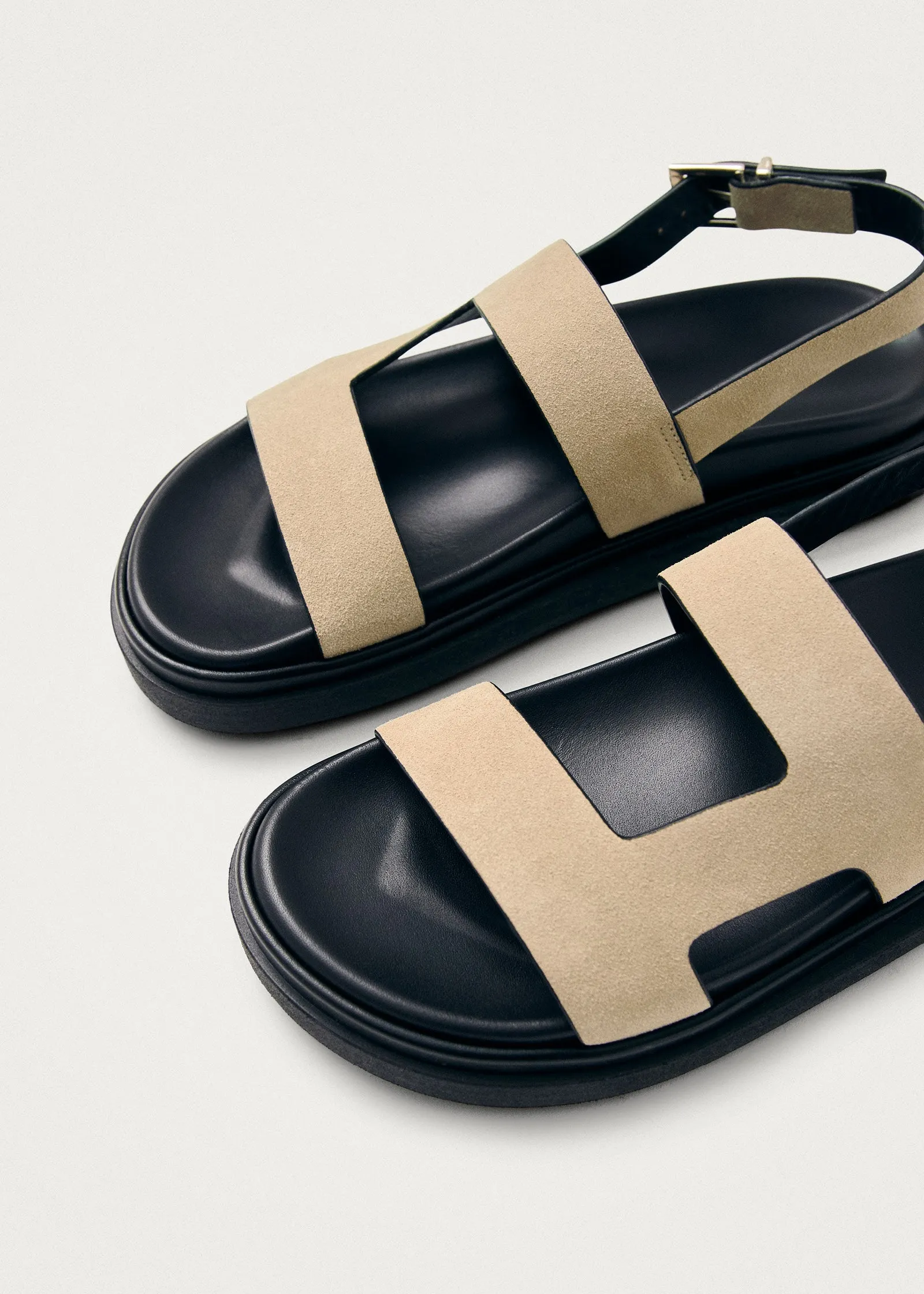 Lorelei Suede Beige Leather Sandals