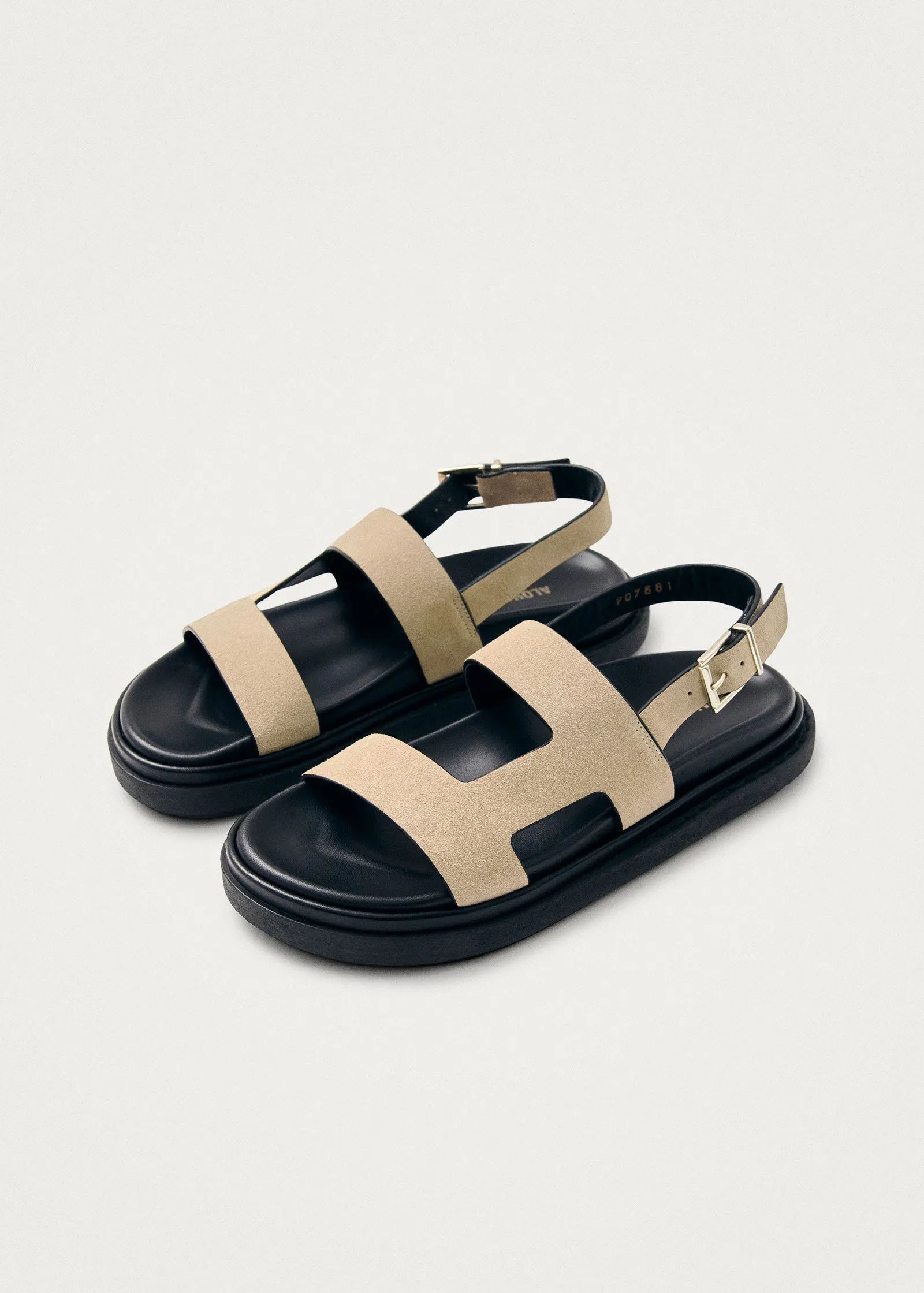 Lorelei Suede Beige Leather Sandals